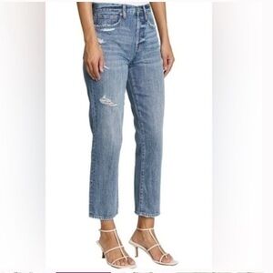Pistola Distressed Charlie High Rise Jeans Spruc Wash
